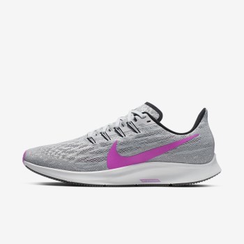 Nike Air Zoom Pegasus 36 - Férfi Futócipő - Platina/Szürke/Fekete/Lila